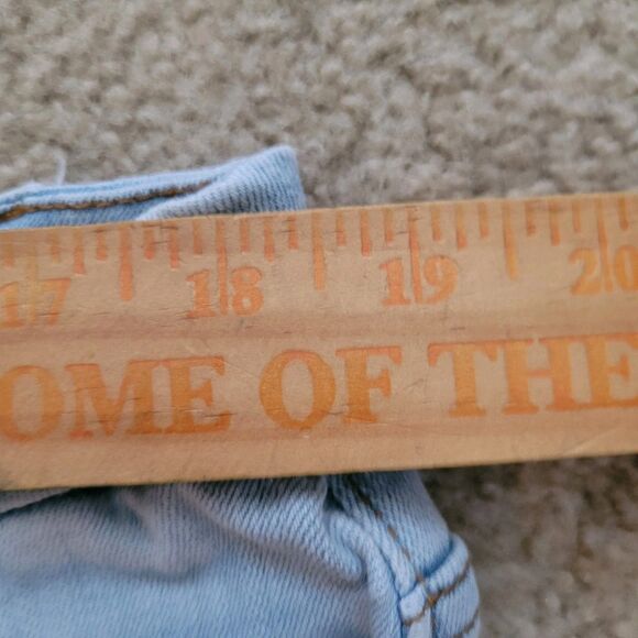 Fashion Nova Jeans Womens 18 (37Wx31L) Blue High Waist Distressed Wide Leg - Picture 8 of 11